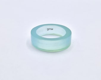 Polished Aqua Onyx Ring: Polished Onyx Gemstone