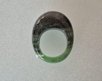 Carved Ruby Zoisite Gemstone Ring: Hand Carved Fine Detail