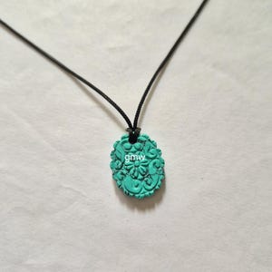 Turquoise Howlite Carving Pendant Necklace: Natural Gemstone