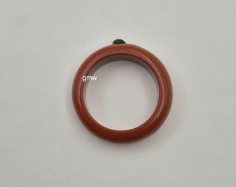 Handgemachte rote Jaspis Hand geschnitzte & natürliche Malachit Ring: Poliered Edelstein Statement Ring