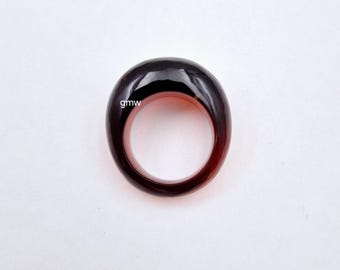 Polished Red Quartz Ring: Polished Gemstone