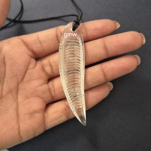 Natural Rock Crystal Quartz Carving Pendant Necklace: EMF Shielding