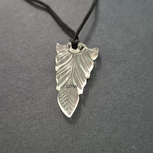 Carved Rock Crystal Quartz Pendant Necklace: EMF Shielding