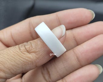 Frosted White Quartz Ring: frosted Gemstone