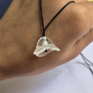 Carved Rock Crystal Quartz Pendant Necklace: EMF Shielding