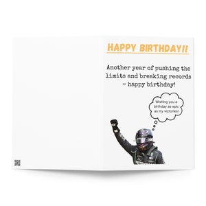 Une autre année de battre les records Lewis Hamilton Happy Birthday Card | Cadeau | Amateurs de Formule 1 | Carte d'anniversaire F1 | Carte d'anniversaire A5