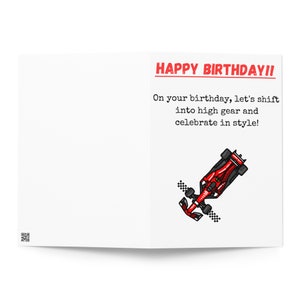 Le jour de votre anniversaire, passons à la vitesse supérieure Carte de joyeux anniversaire de Formule 1 | Cadeau | Amateurs de Formule 1 | Carte d'anniversaire F1 | Carte d'anniversaire A5