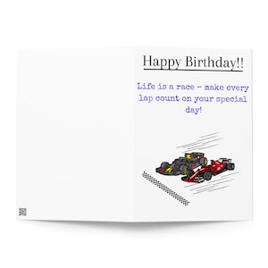 La vie est comme une course | Carte de joyeux anniversaire de formule 1 | Cadeau | Amateurs de Formule 1 | Carte d'anniversaire F1 | Carte d'anniversaire A5 | F1 |
