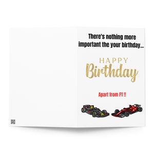 Carte de joyeux anniversaire de formule 1 | Cadeau | Amateurs de Formule 1 | Carte d'anniversaire F1 | Carte d'anniversaire A5 | F1 |
