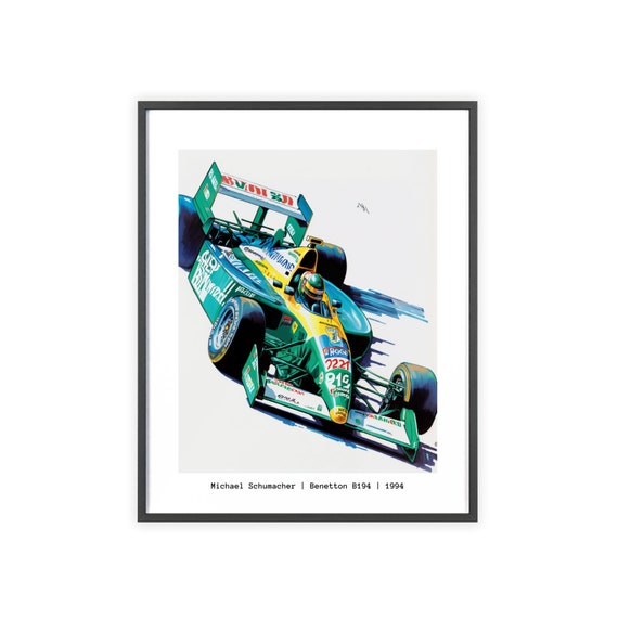 Michael Schumacher Vintage 1994 F1 Car Poster Print | Benetton 