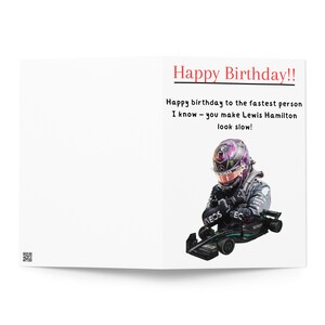 Carte de joyeux anniversaire de Lewis Hamilton | Cadeau | Amateurs de Formule 1 | Carte d'anniversaire F1 | Carte d'anniversaire A5 | F1 |