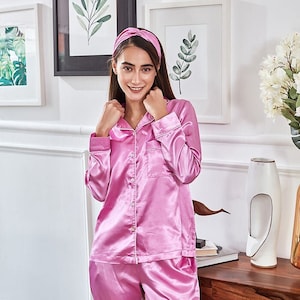 Fleece lined satin pajamas online