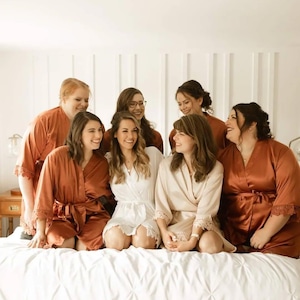 Personalized Satin Lace Bridesmaid Robes: Bridal Party Gifts