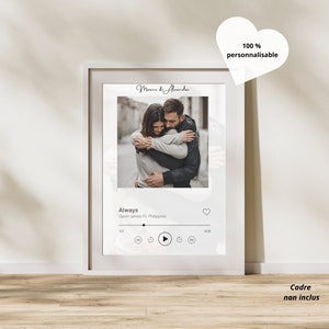 Cartel personalizado de canción de pareja - Spotify, cartel tipo Deezer - cartel musical personalizado - regalo personalizado de San Valentín