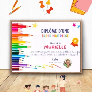 Cartel personalizado del diploma de maestro de escuela, cartel de súper maestro, regalo de maestro, agradecimiento de maestro, regalo de fin de año