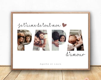 Dad poster with personalized photos, dad gift idea - dad photo collage for Father's Day