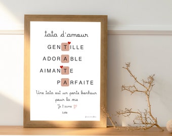 Personalized Tata poster, gift for aunt