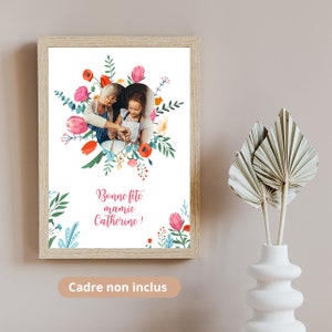 Affiche mamie personnalisée avec photos , cadeau fête des grands mères , affiche mamie, cadeau pour grand-mère