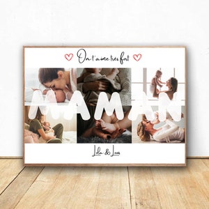 Affiche Maman personnalisée avec photos, cadeau fête des mères, cadeau pour maman - fête des mamans - maman je t'aime