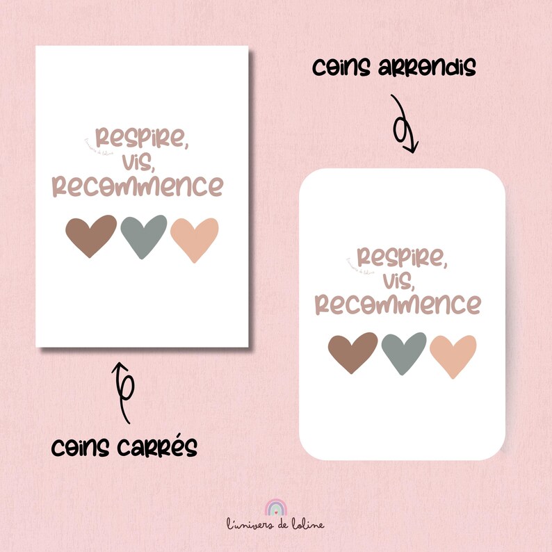 Carte ou Affiche "Respire, vis, recommence" - Message inspirant et motivant - affirmation positive sur la vie image 5