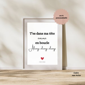 Póster personalizado con letras de canciones y nombres - Póster personalizado de pareja - Póster de Gavin James - Regalo de San Valentín