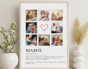 Personalized granny poster with photos, Grandmother's Day gift, definition granny poster, gift for grandmother