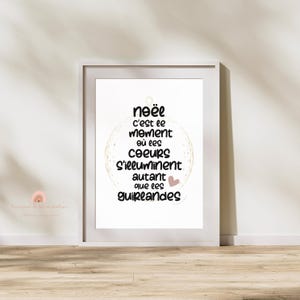 Affiche ou carte citation "Noël c’est le moment où les cœurs s’illuminent autant que les guirlandes" - Décoration festive de Noël