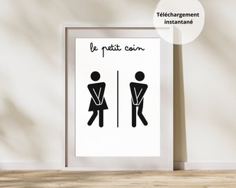 Affiche humoristique toilettes - WC - le petit coin - décoration murale