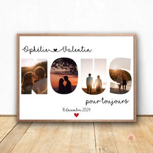 Póster personalizado de EE. UU. – Collage de fotos de pareja – idea de regalo para el amante – Regalo del día de San Valentín – aniversario de citas