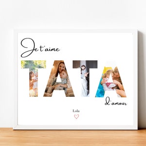 Affiche Tata personnalisée, cadeau pour tata