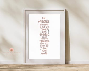 Poster or card quote "the magic of Christmas" Festive and poetic wall decoration for Christmas - A4 poster