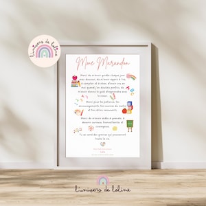 Póster personalizado de "Gracias, profesor", regalo para el profesor, agradecimiento al profesor, regalo de fin de curso