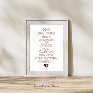 Carte ou Affiche "Sous ses mots doux se cachaient des épines" - Message émotionnel - citation souffrance - séparation - résilience