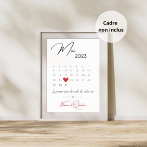 Póster de pareja personalizado con fecha de encuentro y nombres - San Valentín - matrimonio - unión civil - encuentro
