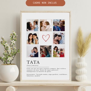 Personalized Tata poster with photos, Tata gift, auntie, Tata definition poster