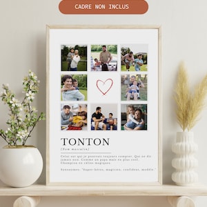 Affiche Tonton personnalisée avec photos , cadeau tonton, affiche tonton définition