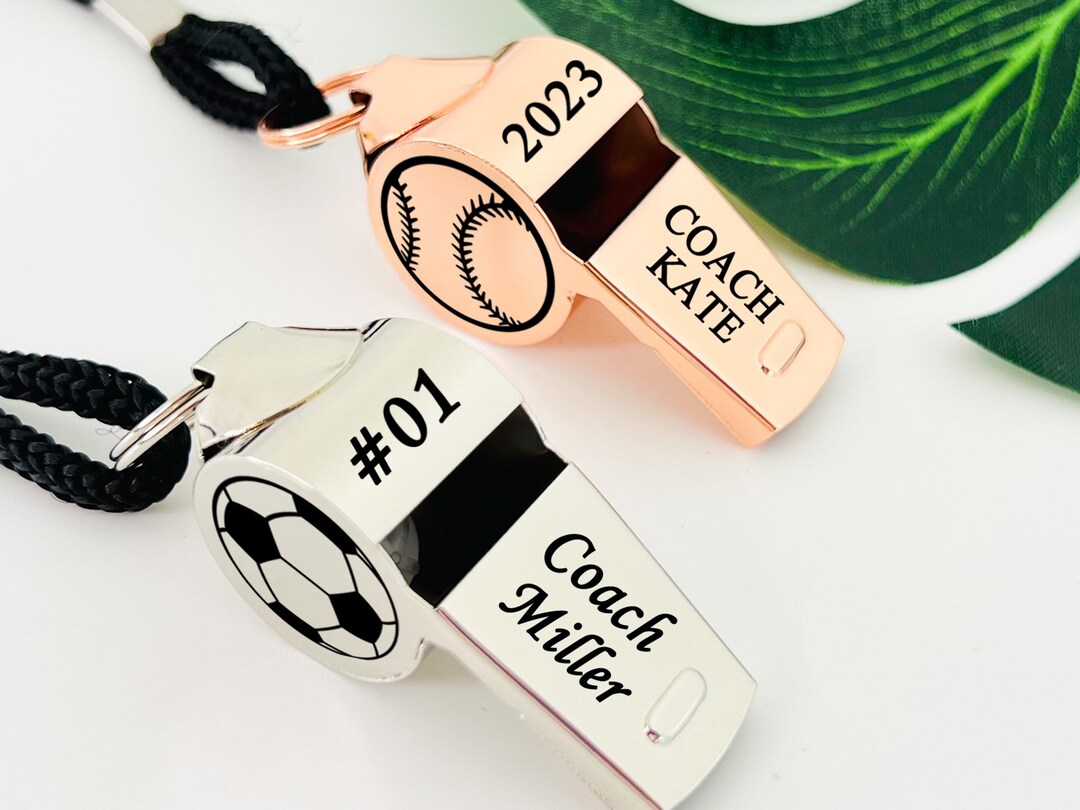 Personalized Stainless Whistle Necklace Custom Coach Whistle Etsy