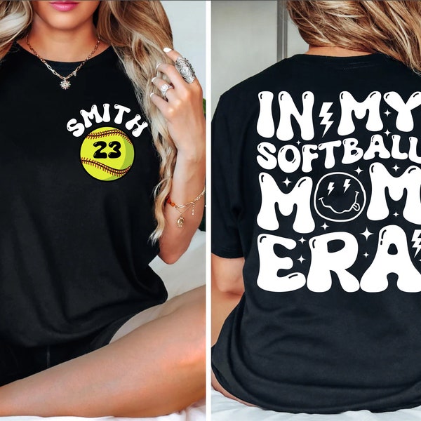 Custom In My Softball Mama Era Shirt, Softball Mama Shirt, Softball Mom Shirt, Game Day, Softball Lover,Mom Shirt,Sport Mom Tee,Gift For Mom