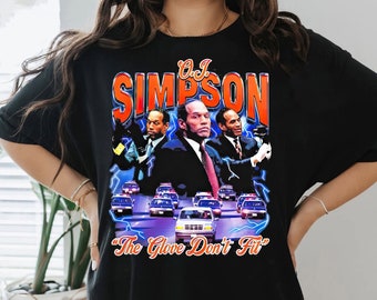 OJ Simpson shirt, de handschoen past niet shirt, vintage RIP Oj Simpson tee shirt, OJ Simpson Graphic Tee, Oj the Juice shirt, vintage rap tee