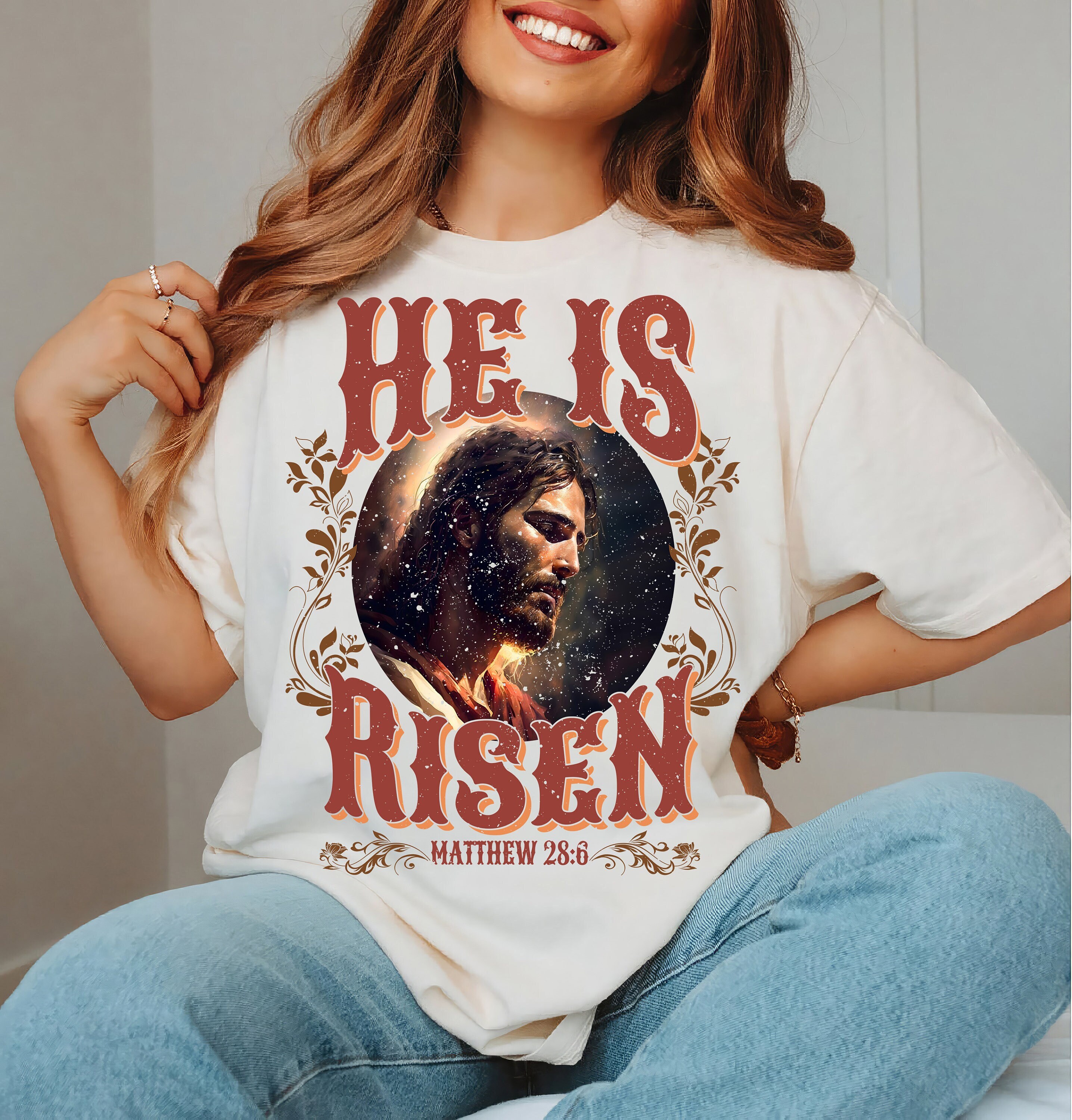 Discover He Is Risen T-Shirt, Retro Shirt, Easter Gifts