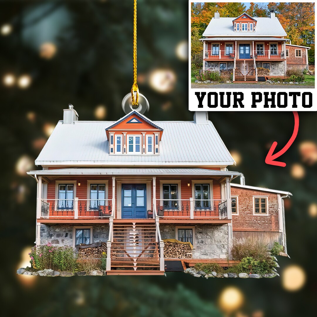 First Home Christmas Ornament, Custom House Photo Ornament, New House