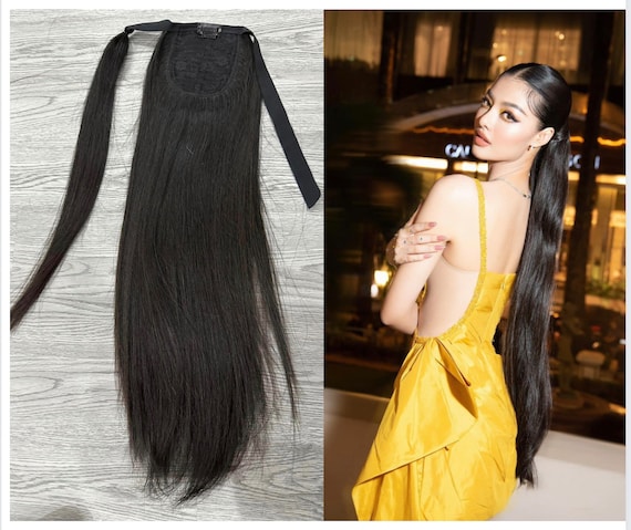 Long Straight Clip-in Ponytail Extension, 18 Inch Real Human Hair MY-LADY 100% Remy Real Human Hair Clip in Ponytail Extension  main image 4