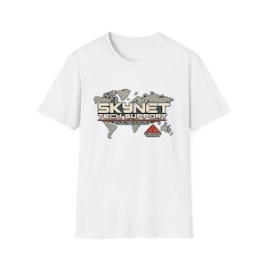 T-shirt Carte du monde du support technique Skynet