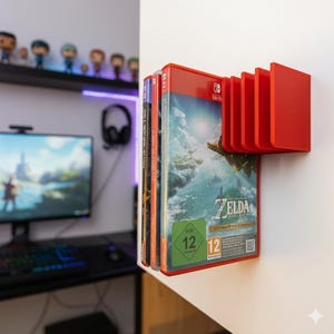 Väggfäste för Switch-spel | Väggfäste för Switch 1 och 2-spelfodral | Platsbesparande väggdekor för spel | Speltillbehör