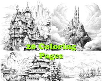 Landscapes Coloring Pages, Colouring Sheets, Relaxing, Tranquillity