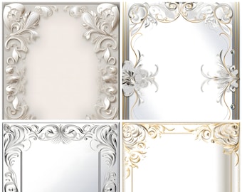 Metal Border Paper Collection for Invitations, Functions or Art, Party Invites, Weddings, Gold, Silver