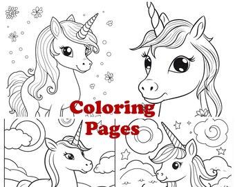 Unicorn Coloring Pages: 20 Fun Unicorn Printables (PNG)
