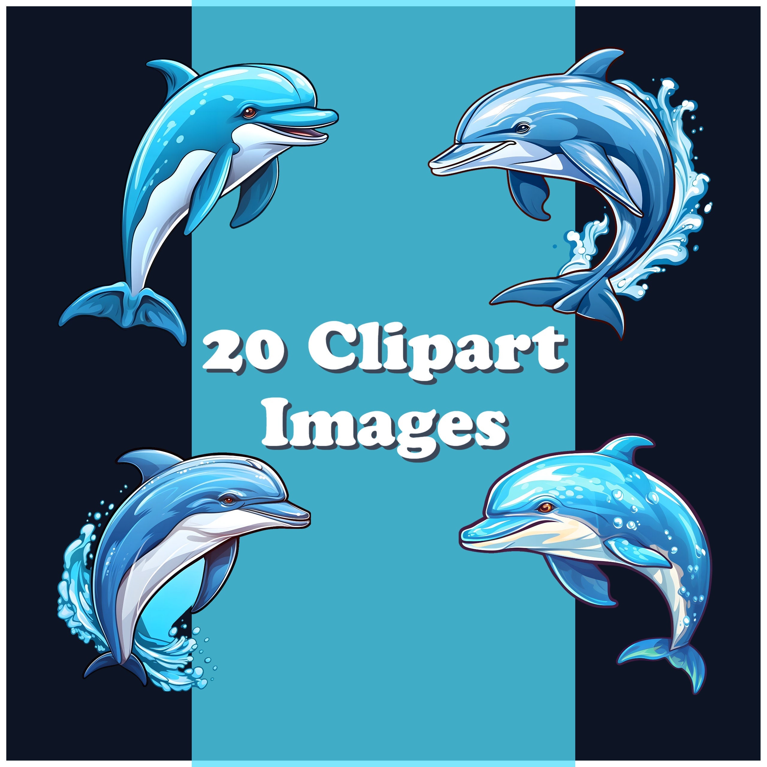 Dolphin Clipart Dolphin Art Printable Scrapbooking - Etsy