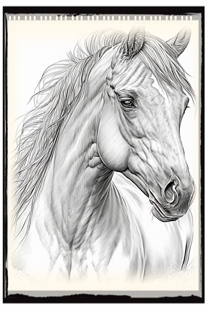 Horse Coloring Pages, Horse Coloring Sheet, Horse Coloring Book - Etsy