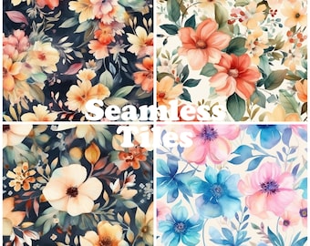 Watercolor Floral Seamless Pattern: Tileable Flower Prints (Digital Paper)